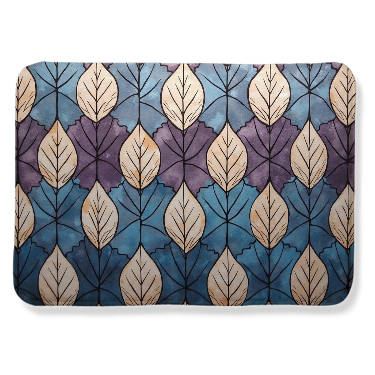 Watercolor Leaf Wash Area Rug - Area Rug - VibVie