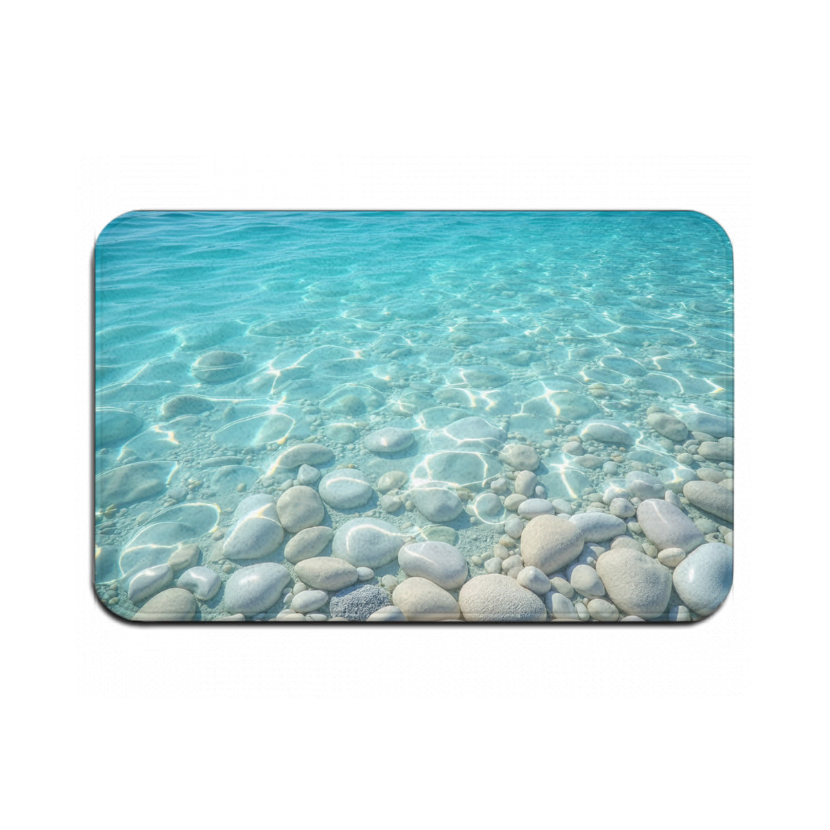 Coastal Pebble Beach Doormat – Non-Slip Ocean Entryway Mat - Area Rug - VibVie Rug