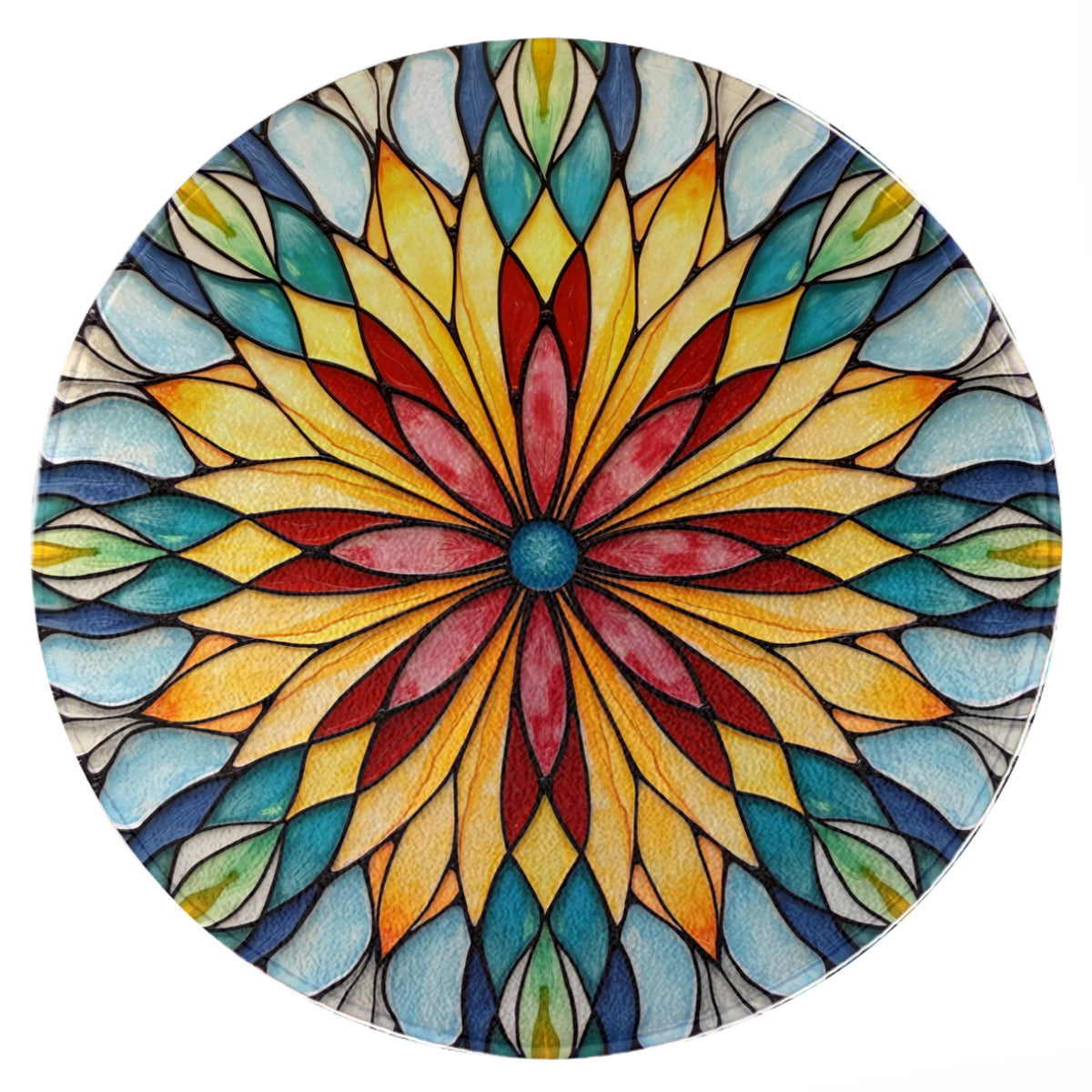 Kaleidoscope Round Rug: Stained Glass Style - Area Rug - VibVie Rug