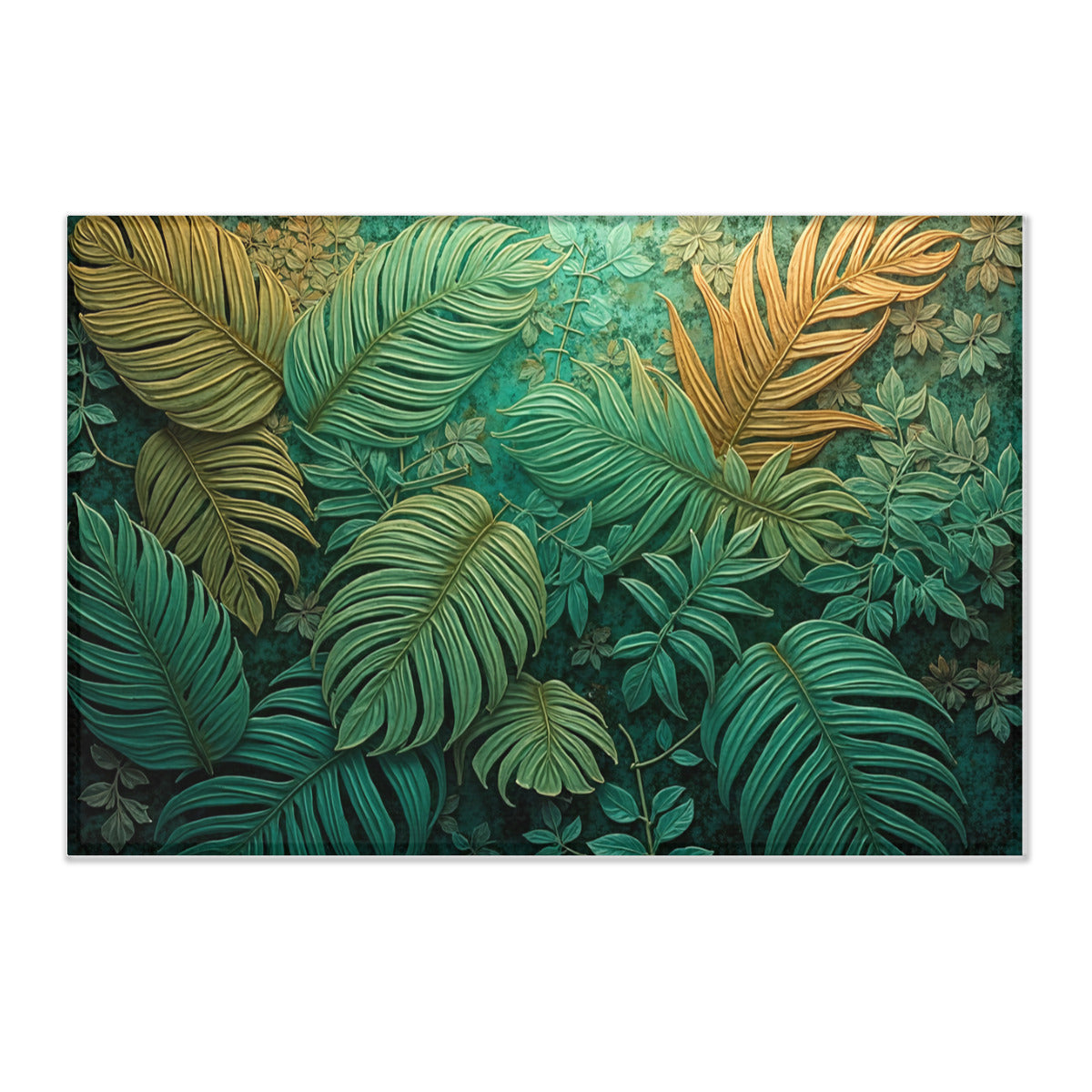 Emerald Canopy: Tropical Botanical Area Rug - Area Rug - VibVie Rug