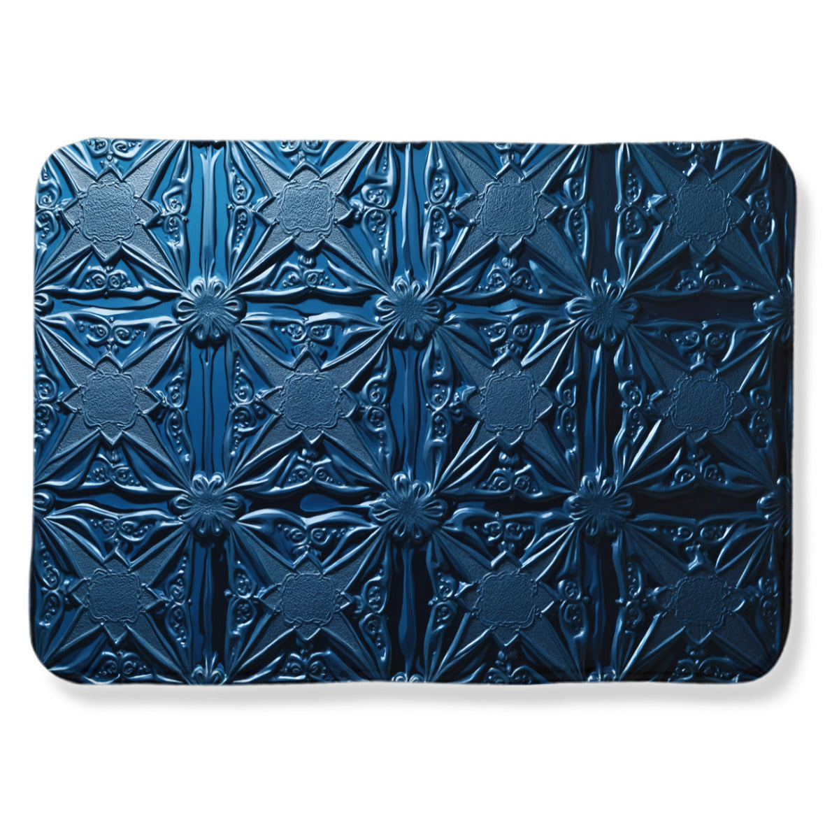 Azure Bloom Embossed Area Rug - Area Rug - VibVie