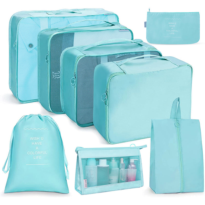 8Pcs/set Packing Cubes Luggage Organizer Bags Travel Suitcases Organizers Luggage Cubes with Toiletry Bag and Shoes Bag -  - VibVie