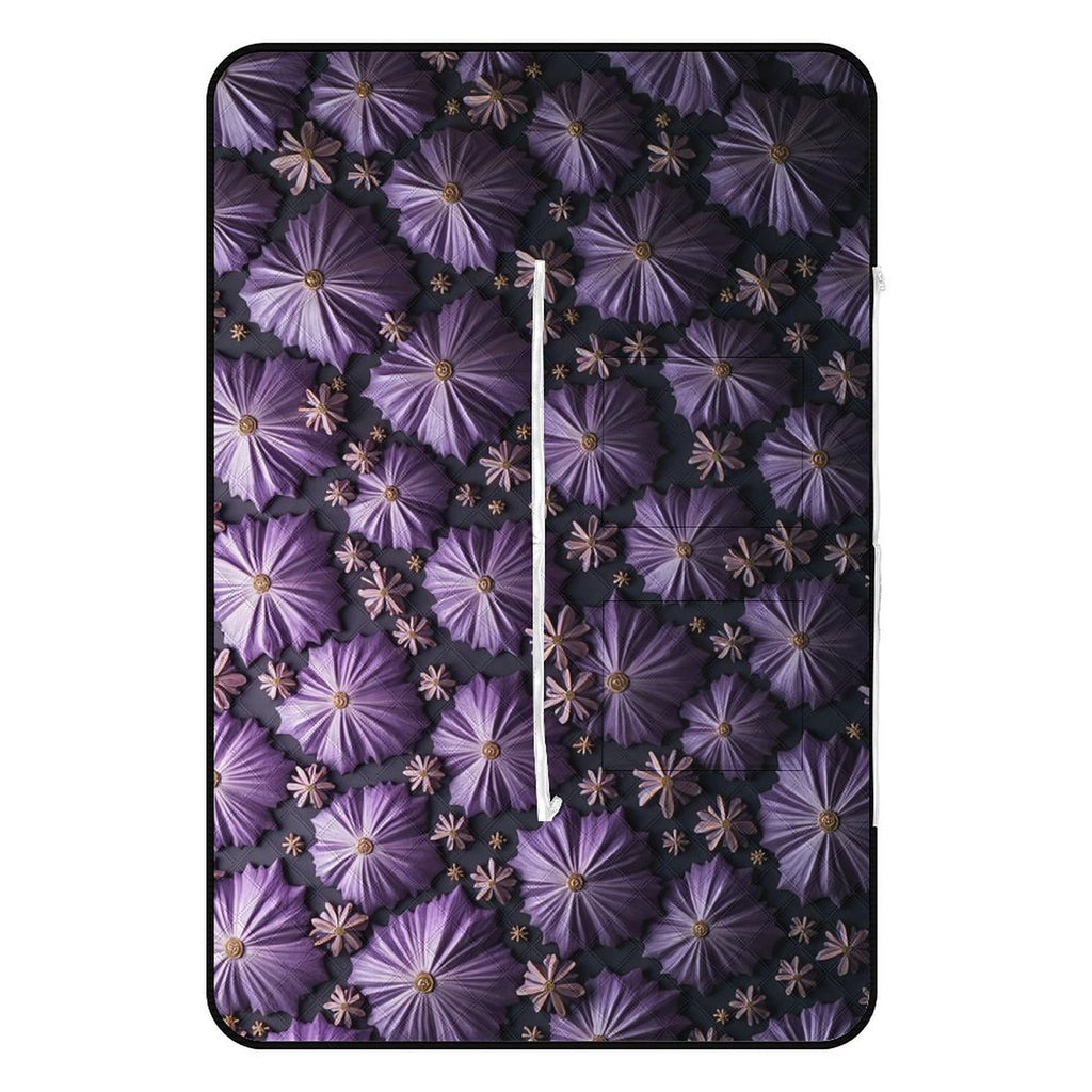 Purple Reign Picnic Blanket Bag - Elegant Floral Convertible Mat