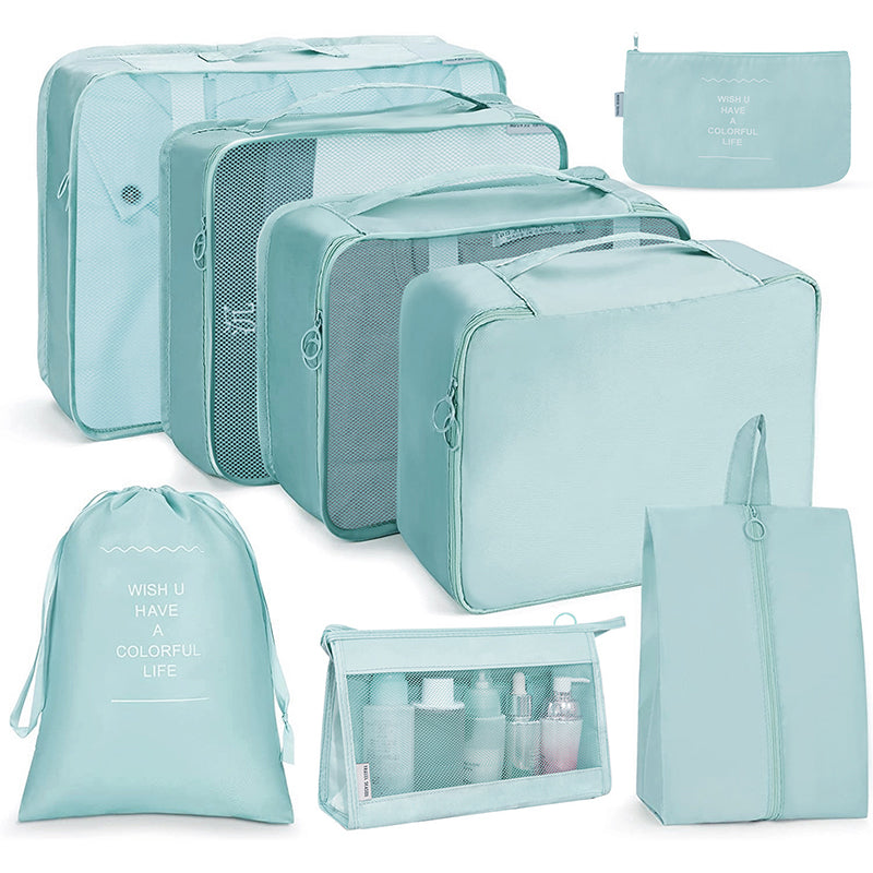 8Pcs/set Packing Cubes Luggage Organizer Bags Travel Suitcases Organizers Luggage Cubes with Toiletry Bag and Shoes Bag -  - VibVie