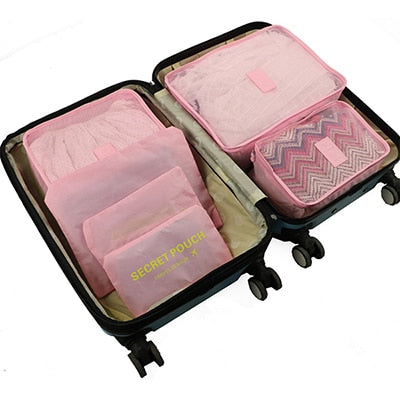 6Pcs/set Packing Cube Travel Bags Portable Large Capacity Clothing Sorting Organizer Luggage Accessories Supplies Product -  - VibVie