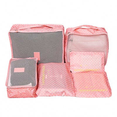 6Pcs/set Packing Cube Travel Bags Portable Large Capacity Clothing Sorting Organizer Luggage Accessories Supplies Product -  - VibVie