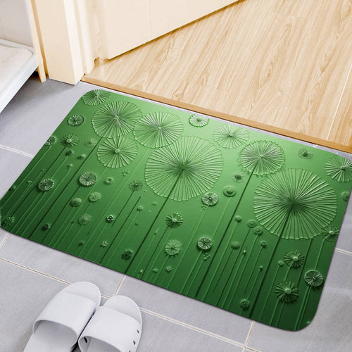 Abstract Green Floral Doormat – Modern Non-Slip Entryway Mat - Area Rug - VibVie Rug