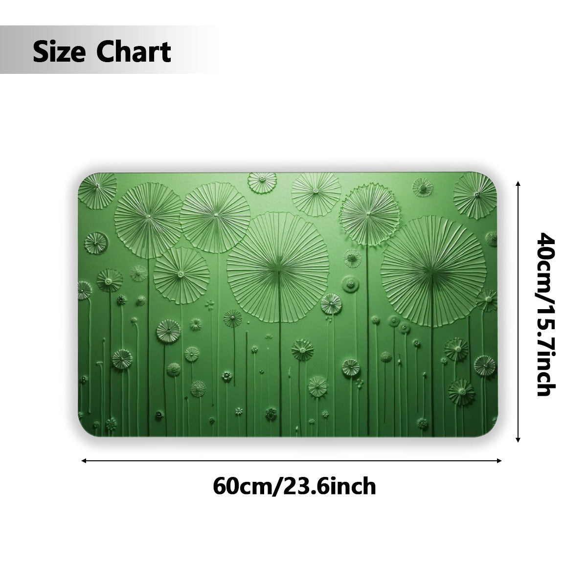 Abstract Green Floral Doormat – Modern Non-Slip Entryway Mat - Area Rug - VibVie Rug