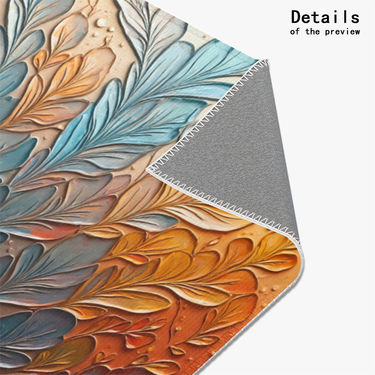 TerraFlow Contemporary - Gradient Floral Design in Red, Orange and Blue - Area Rug - Printdoors - Area Rug