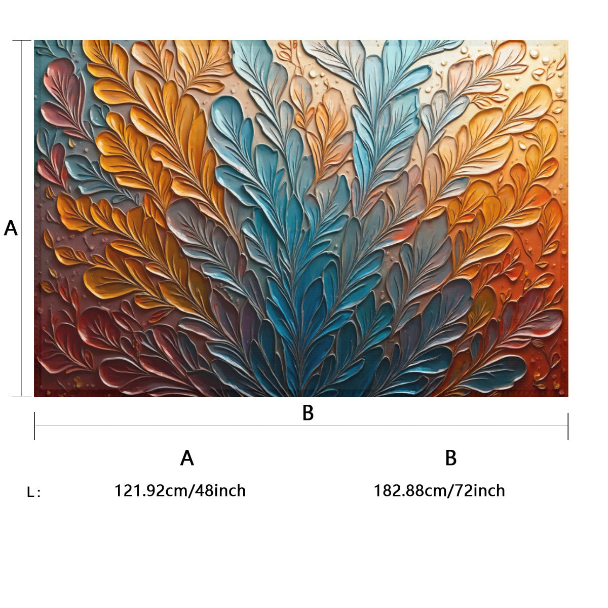 TerraFlow Contemporary - Gradient Floral Design in Red, Orange and Blue - Area Rug - Printdoors - Area Rug
