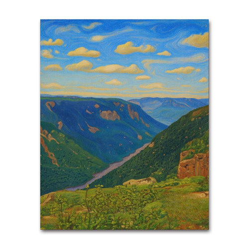 "L'Acropole des draveurs" en Charlevoix, Québec - Kit de pintura por números - Arte paisajístico DIY