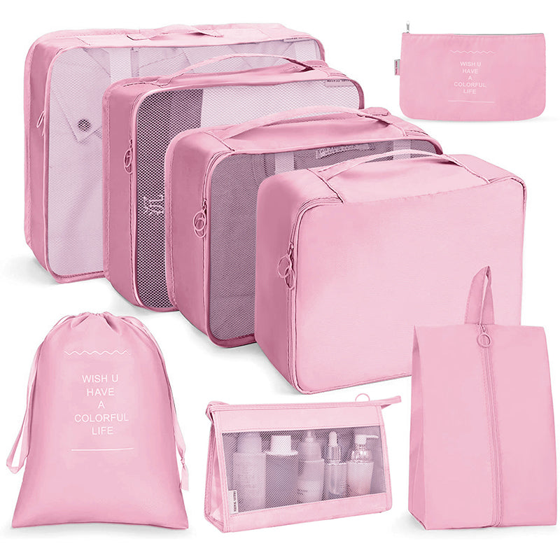 8Pcs/set Packing Cubes Luggage Organizer Bags Travel Suitcases Organizers Luggage Cubes with Toiletry Bag and Shoes Bag -  - VibVie