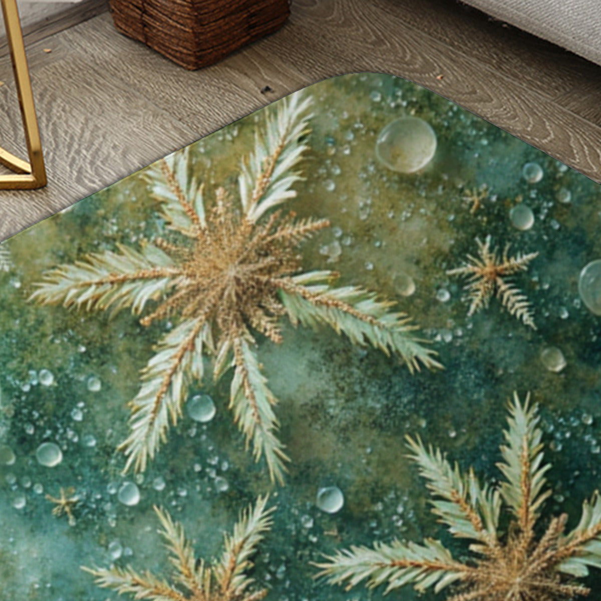 AquaGlow Snowflake Doormat - Non-Slip Entryway Rug - Area Rug - VibVie