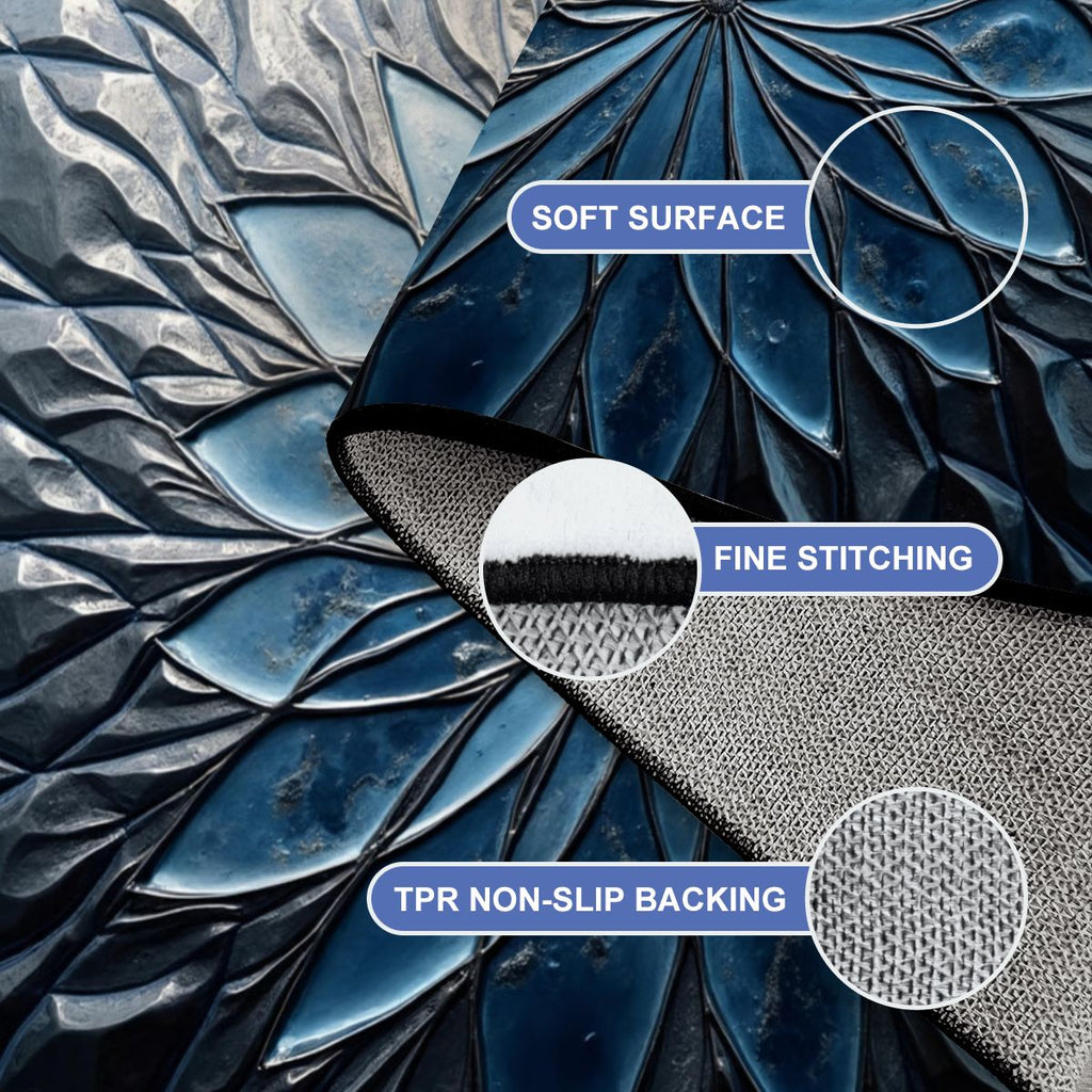 Velvet Navy Shimmer Area Rug - Rugs & Mats - VibVie