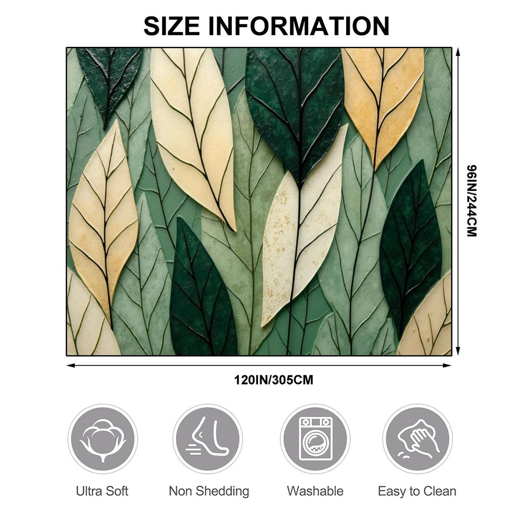 Lush Green Leaf Pattern Area Rug - Rugs & Mats - VibVie