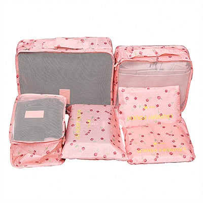 6Pcs/set Packing Cube Travel Bags Portable Large Capacity Clothing Sorting Organizer Luggage Accessories Supplies Product -  - VibVie