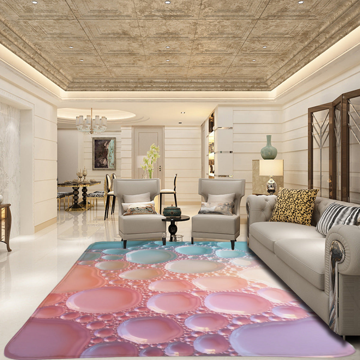 Bubble Pop Area Rug - Modern Abstract Living Room Rug - Area Rug - VibVie