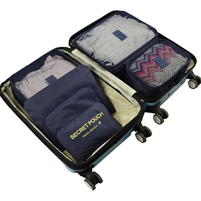 6Pcs/set Packing Cube Travel Bags Portable Large Capacity Clothing Sorting Organizer Luggage Accessories Supplies Product -  - VibVie