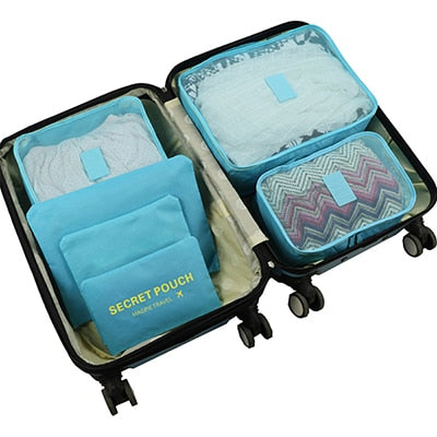 6Pcs/set Packing Cube Travel Bags Portable Large Capacity Clothing Sorting Organizer Luggage Accessories Supplies Product -  - VibVie
