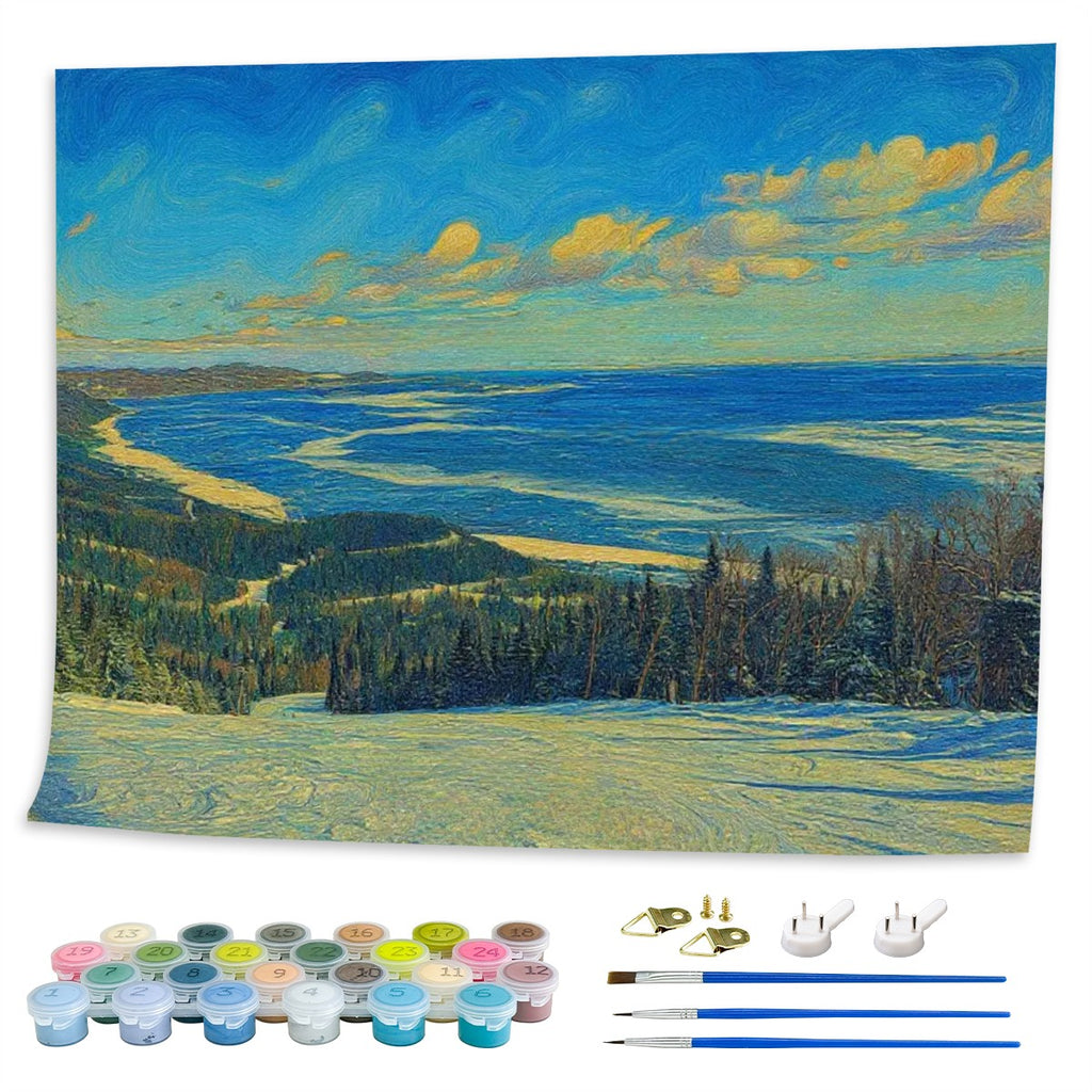 "Le Massif de Charlevoix" in Québec - Paint by Numbers Kit - DIY Landscape Art - Art & Craft - VibVie