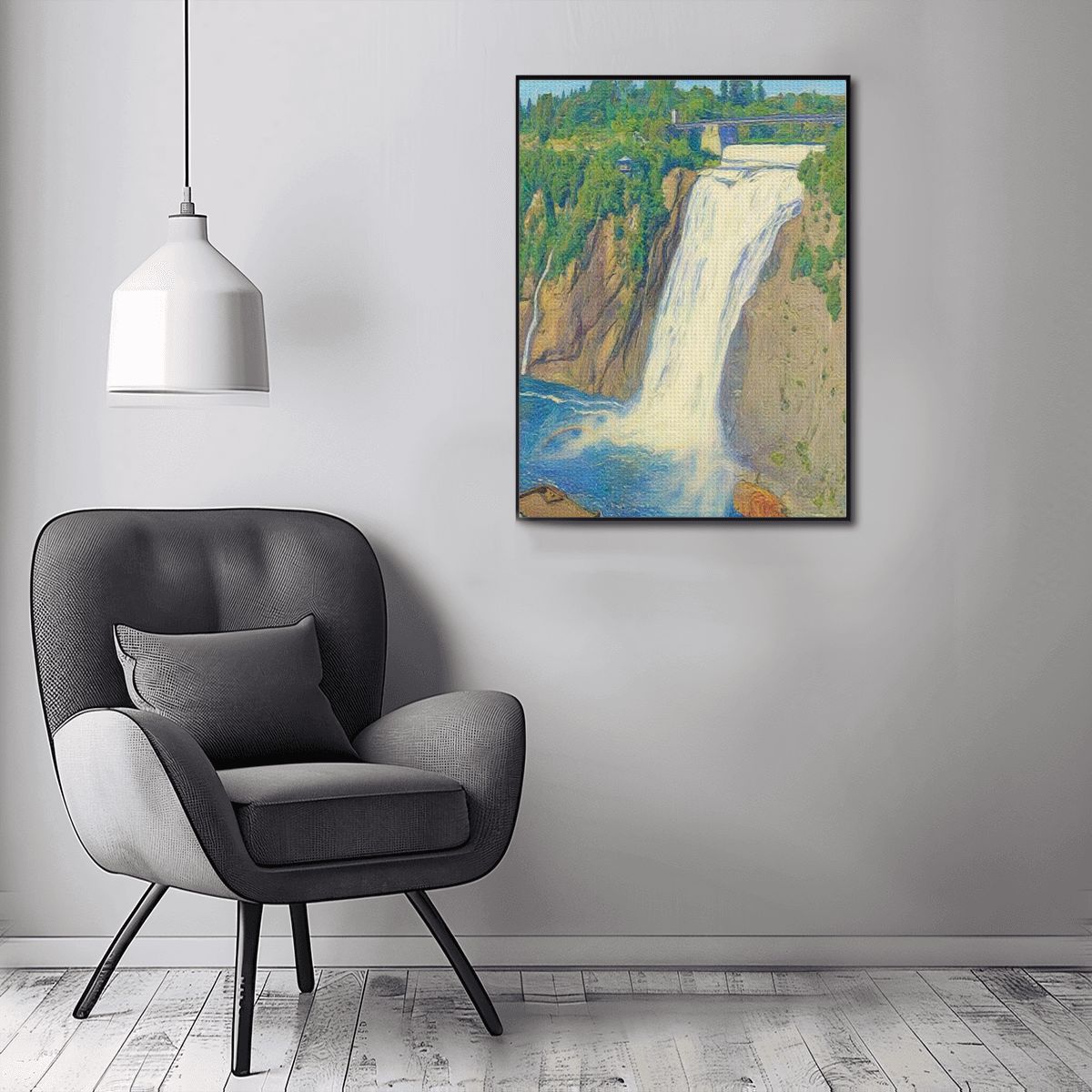 "Chutes Montmorency" in Québec - Paint by Diamonds Kit - DIY Landscape Art - Wall Art - VibVie