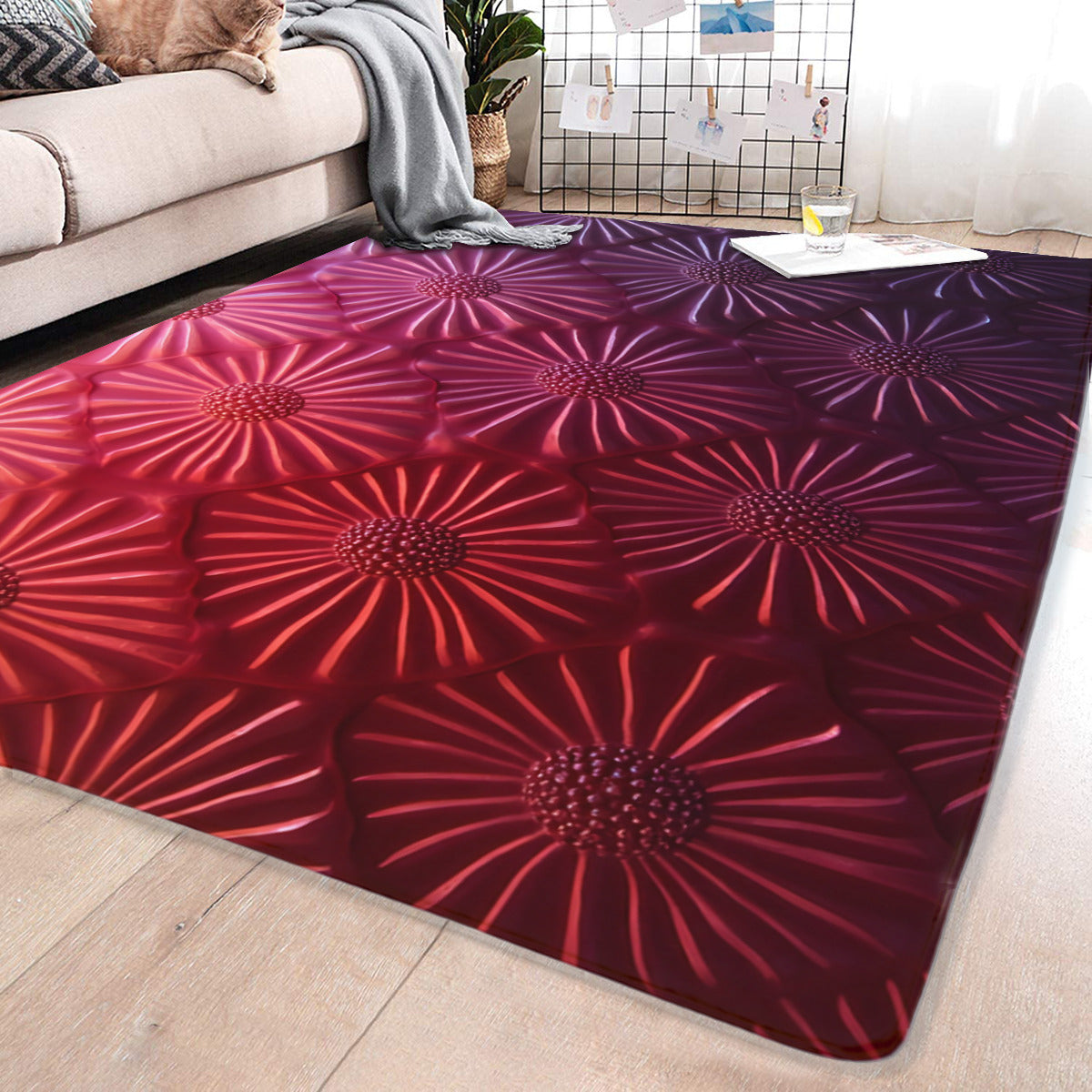 Crimson Bloom Radiance Area Rug - Area Rug - VibVie