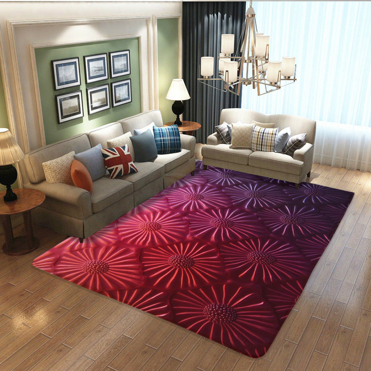 Crimson Bloom Radiance Area Rug - Area Rug - VibVie