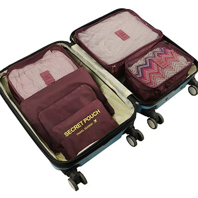 6Pcs/set Packing Cube Travel Bags Portable Large Capacity Clothing Sorting Organizer Luggage Accessories Supplies Product -  - VibVie