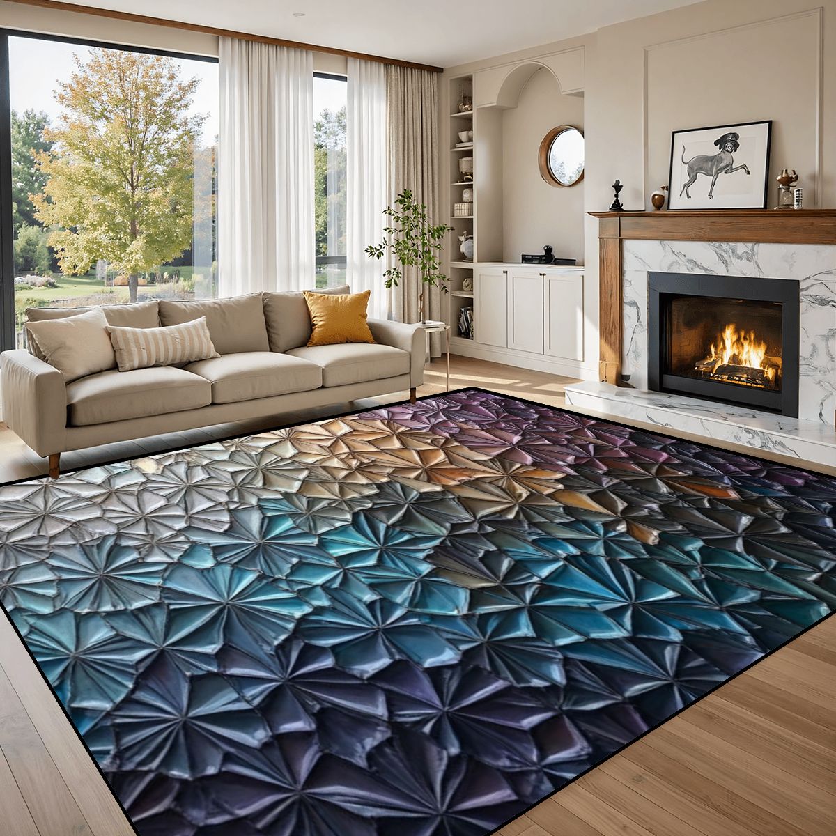 Alfombra geométrica Colorburst - 304 x 244 cm
