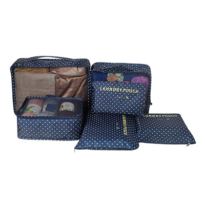 6Pcs/set Packing Cube Travel Bags Portable Large Capacity Clothing Sorting Organizer Luggage Accessories Supplies Product -  - VibVie