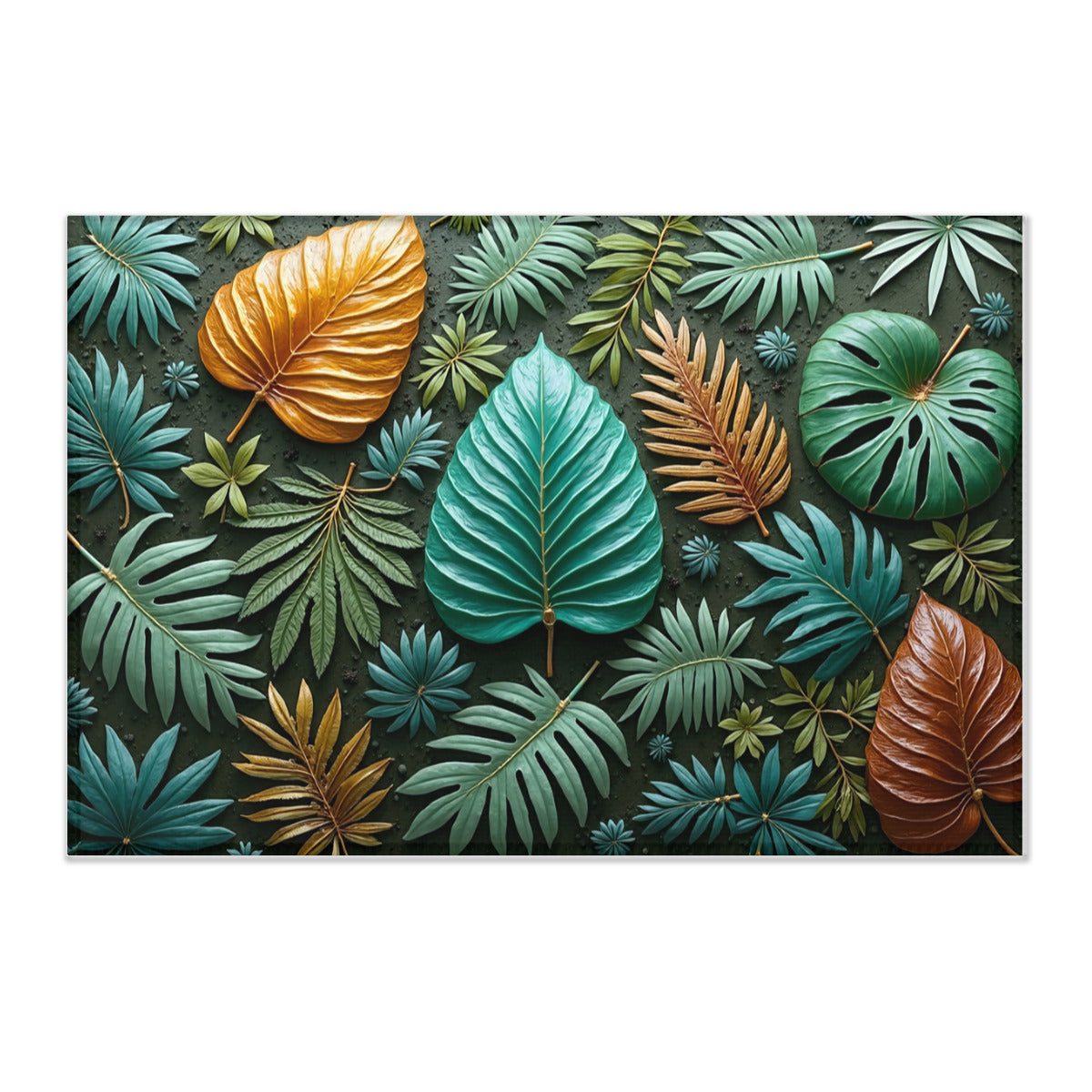 Jungle Canopy: Tropical Leaf Area Rug - Area Rug - VibVie Rug
