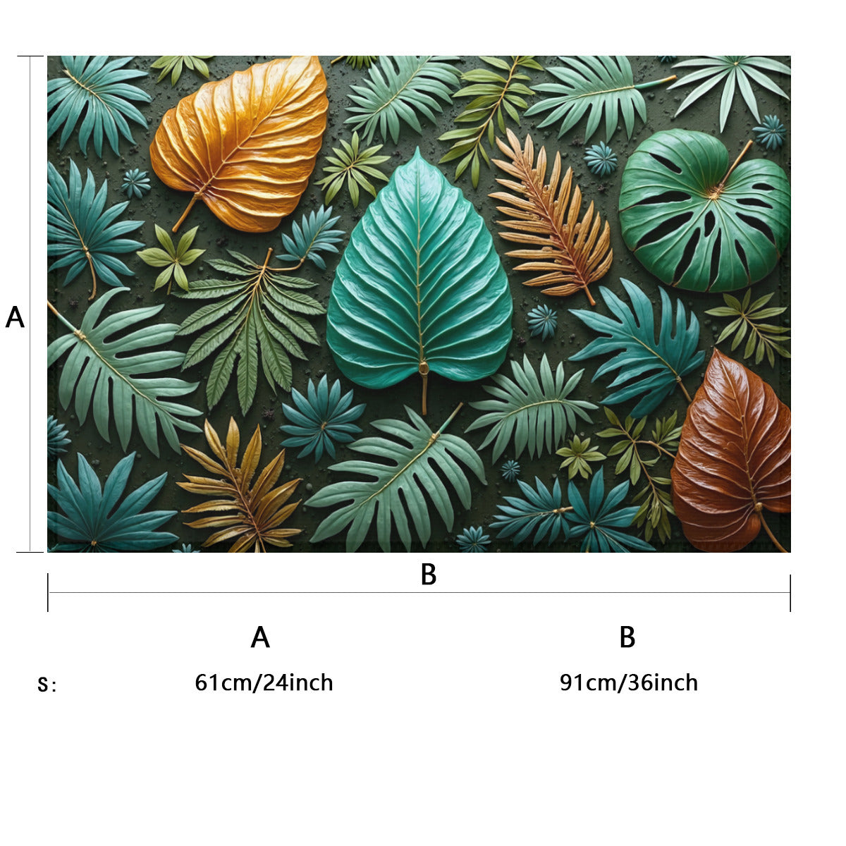 Jungle Canopy: Tropical Leaf Area Rug - Area Rug - VibVie Rug