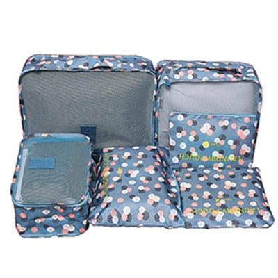 6Pcs/set Packing Cube Travel Bags Portable Large Capacity Clothing Sorting Organizer Luggage Accessories Supplies Product -  - VibVie