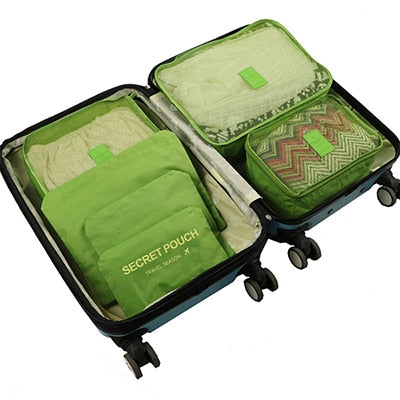 6Pcs/set Packing Cube Travel Bags Portable Large Capacity Clothing Sorting Organizer Luggage Accessories Supplies Product -  - VibVie