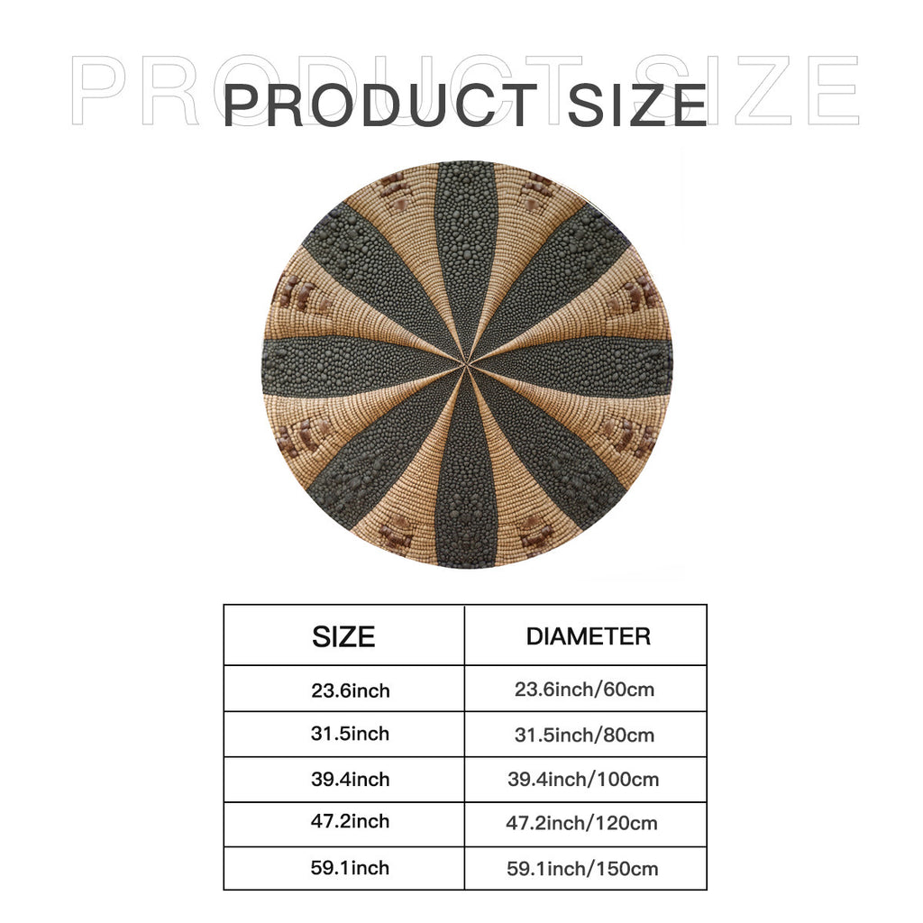 "Earthstone Round Rug – Organic Textured Non-Slip Accent Rug - Jurassic Park Inspired" - Area Rug - VibVie Rug