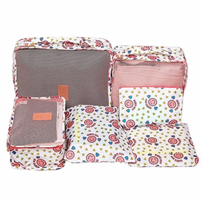 6Pcs/set Packing Cube Travel Bags Portable Large Capacity Clothing Sorting Organizer Luggage Accessories Supplies Product -  - VibVie