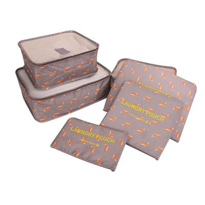 6Pcs/set Packing Cube Travel Bags Portable Large Capacity Clothing Sorting Organizer Luggage Accessories Supplies Product -  - VibVie
