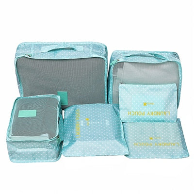 6Pcs/set Packing Cube Travel Bags Portable Large Capacity Clothing Sorting Organizer Luggage Accessories Supplies Product -  - VibVie