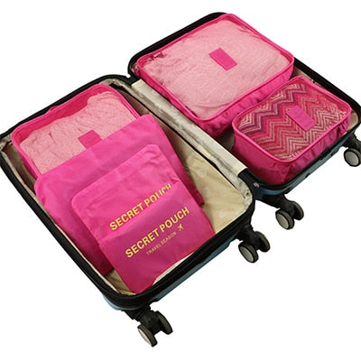 6Pcs/set Packing Cube Travel Bags Portable Large Capacity Clothing Sorting Organizer Luggage Accessories Supplies Product -  - VibVie