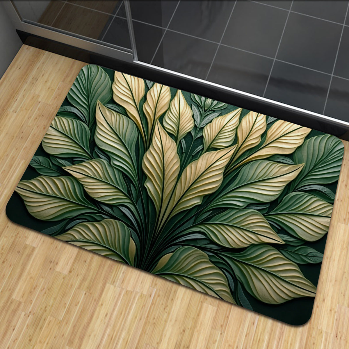 Tropical Leaf Entryway Mat - Area Rug - VibVie Rug