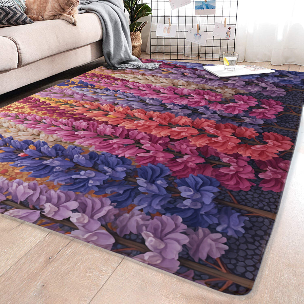 Lupine Field Area Rug - Floral Design - Area Rug - VibVie