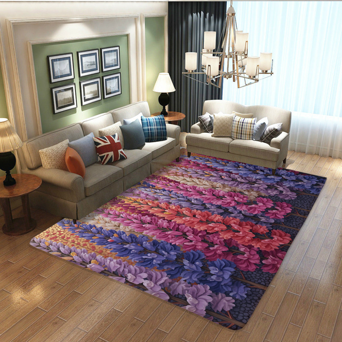 Lupine Field Area Rug - Floral Design - Area Rug - VibVie