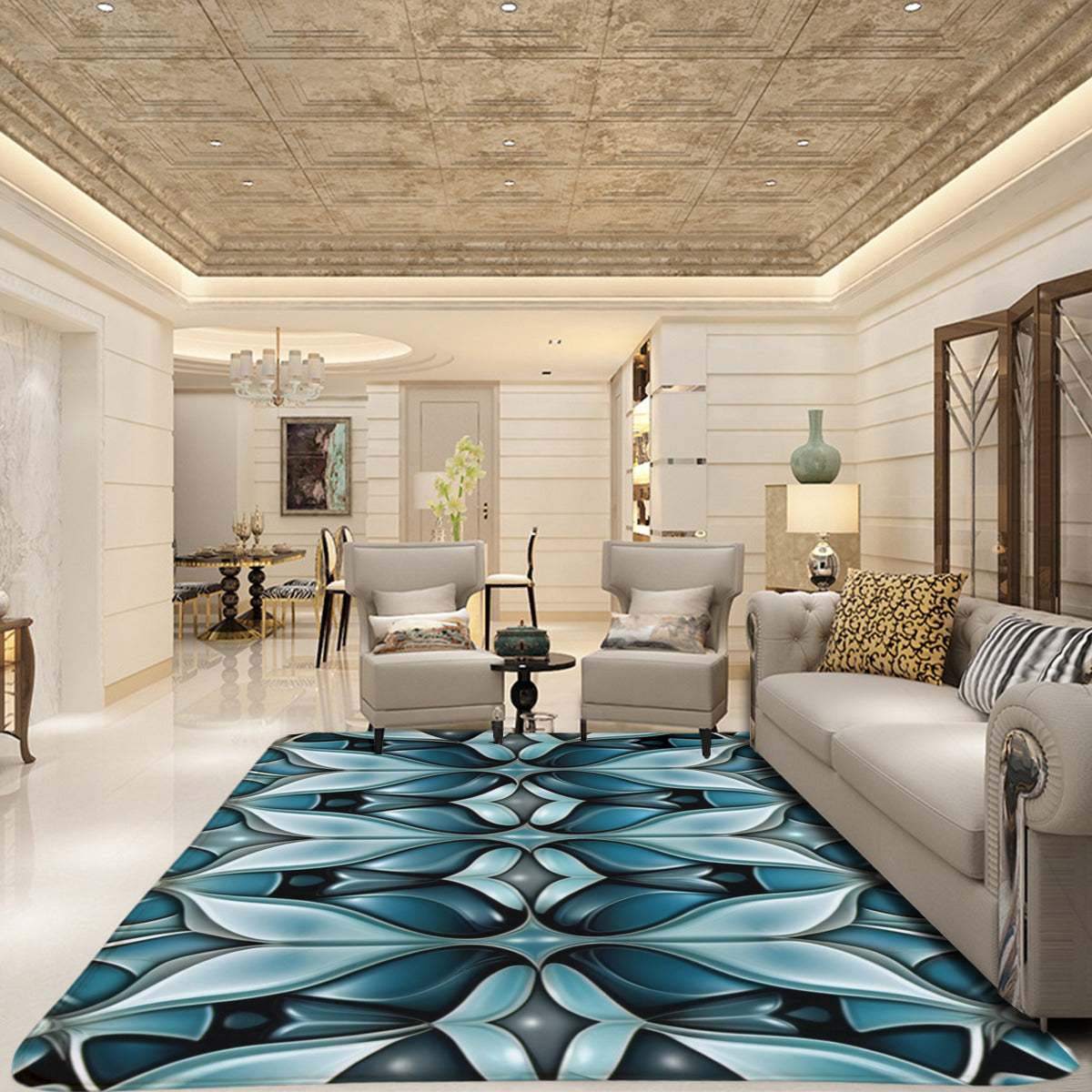 Crimson Bloom Radiance Area Rug - Area Rug - VibVie