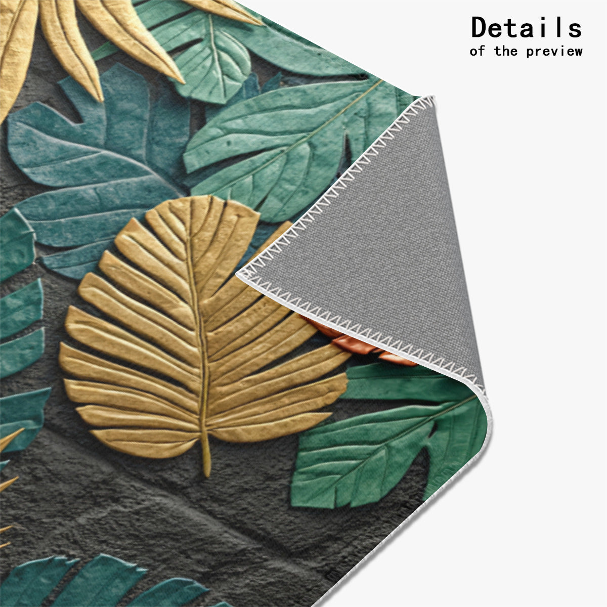 Textured Tropics: 3D Botanical Area Rug - Area Rug - VibVie Rug