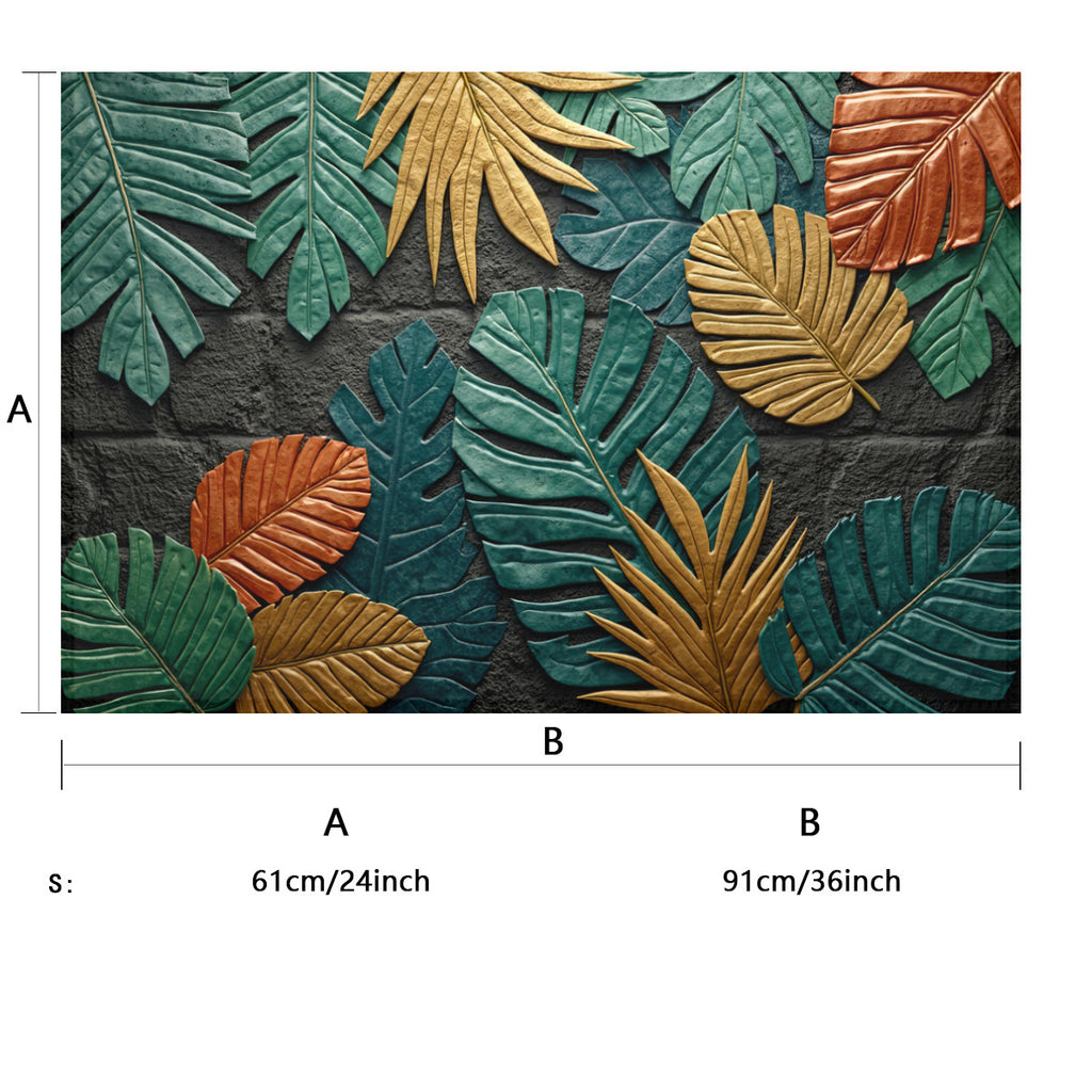 Textured Tropics: 3D Botanical Area Rug - Area Rug - VibVie Rug