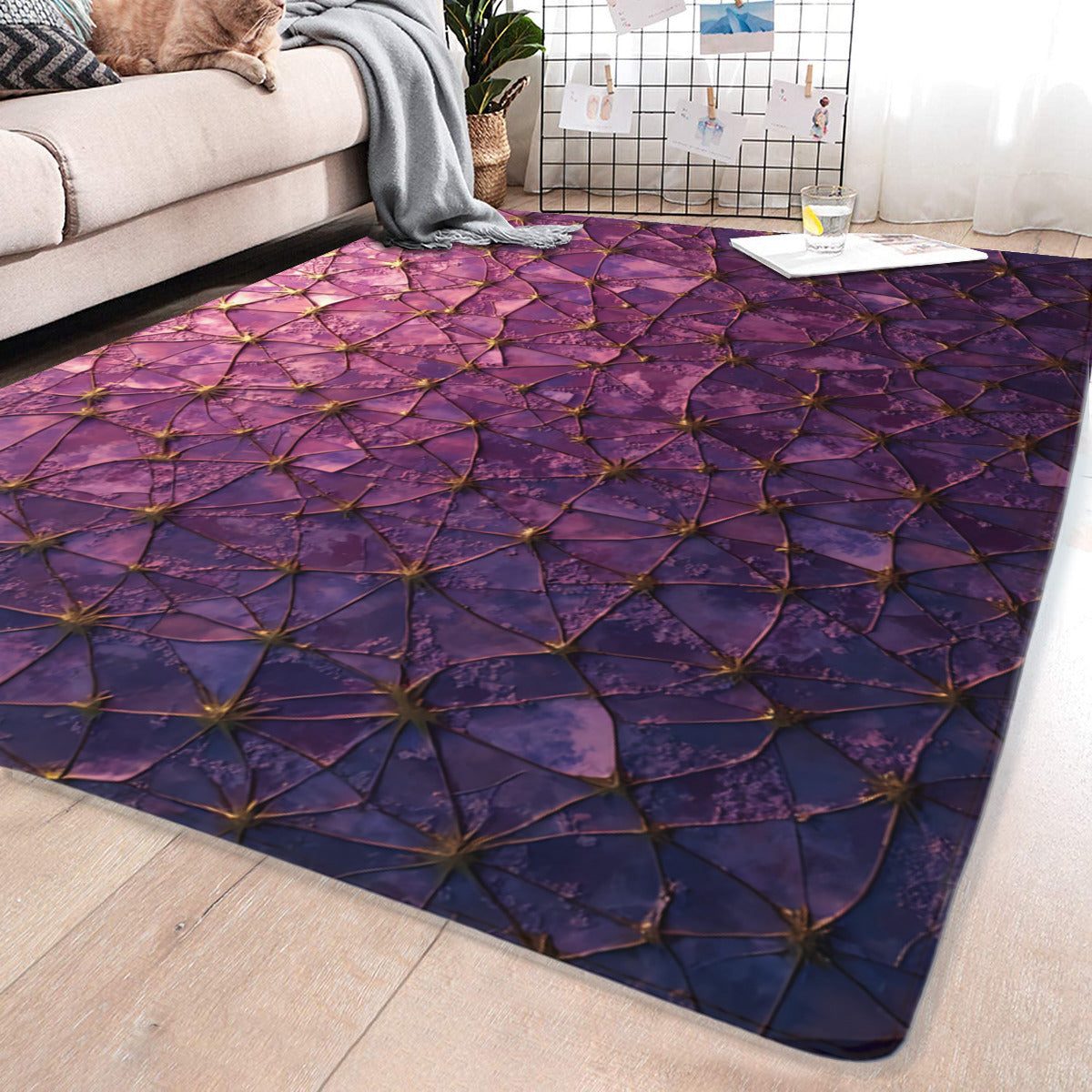 Amethyst Geometric Area Rug - Abstract Purple - Area Rug - VibVie