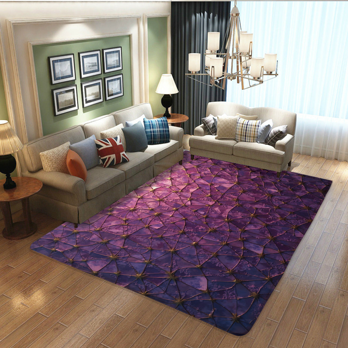 Amethyst Geometric Area Rug - Abstract Purple - Area Rug - VibVie