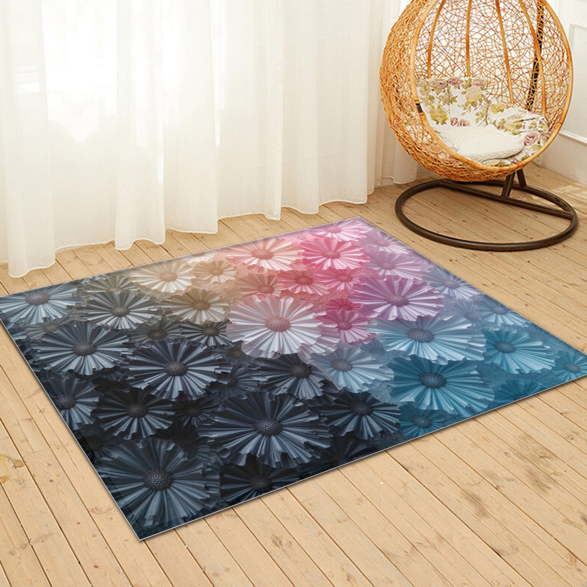 Amethyst Leaf Rug - Modern Botanical Area Rug - Area Rug - VibVie