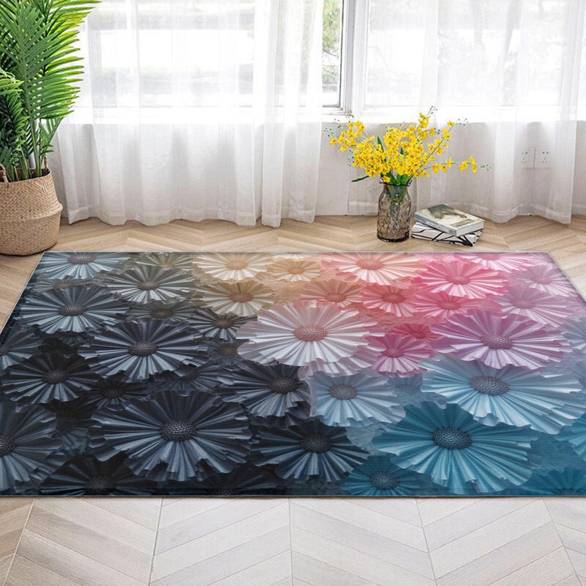 Amethyst Leaf Rug - Modern Botanical Area Rug - Area Rug - VibVie
