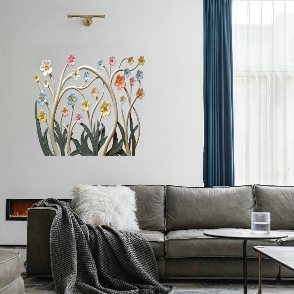 Whimsical Bloom Tree Wall Art - 3D Floral Decor for Nursery or Kids Room - Iron Painting - VibVie